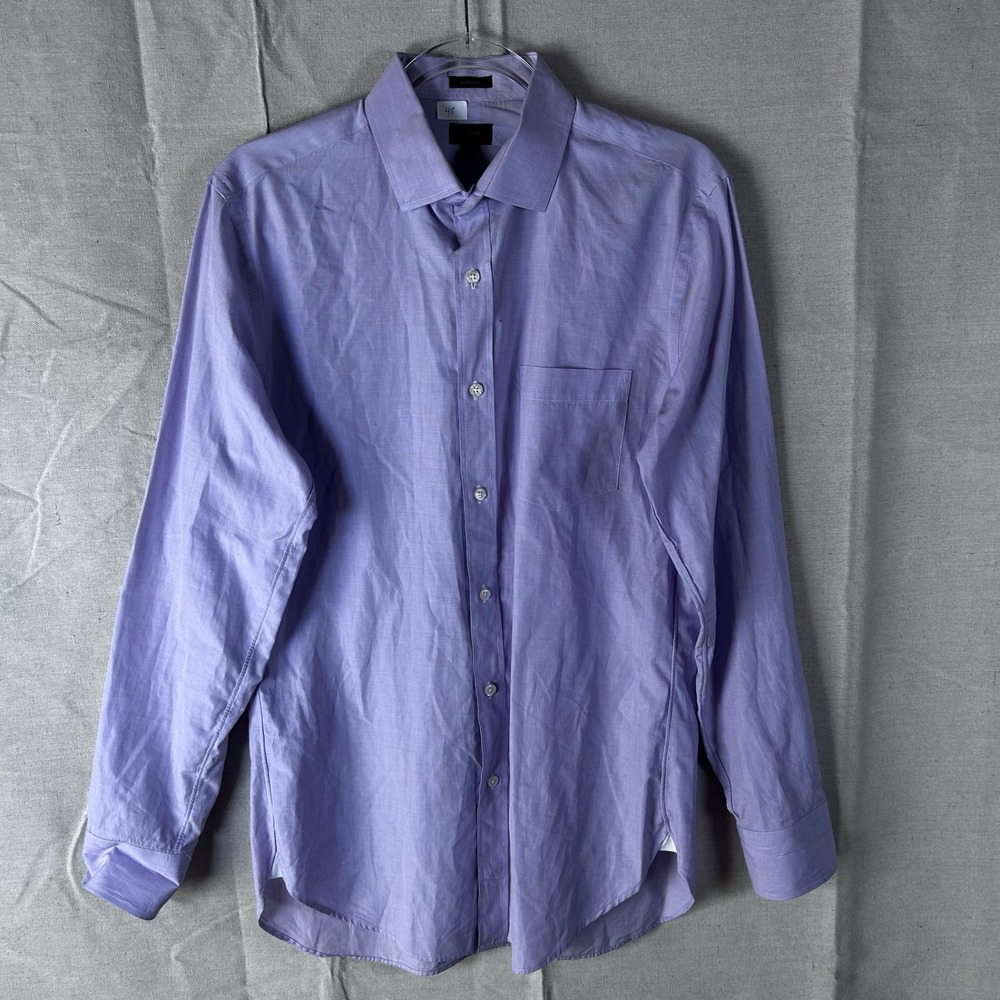 J.Crew Ludlow Dress Shirt Men Medium Purple 120s 2-Ply Cotton Button Down Pocket